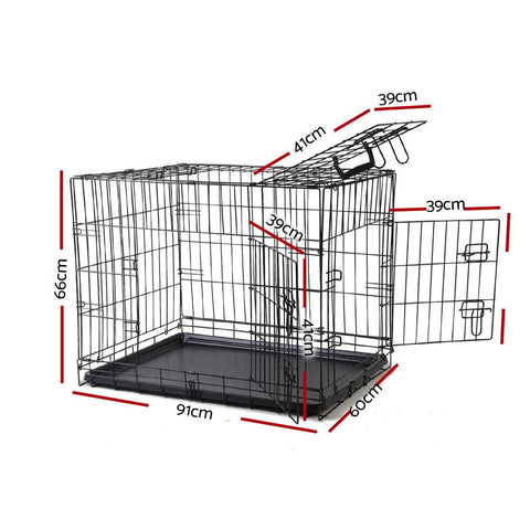 i.Pet Dog Cage 36inch Pet Cage - Black